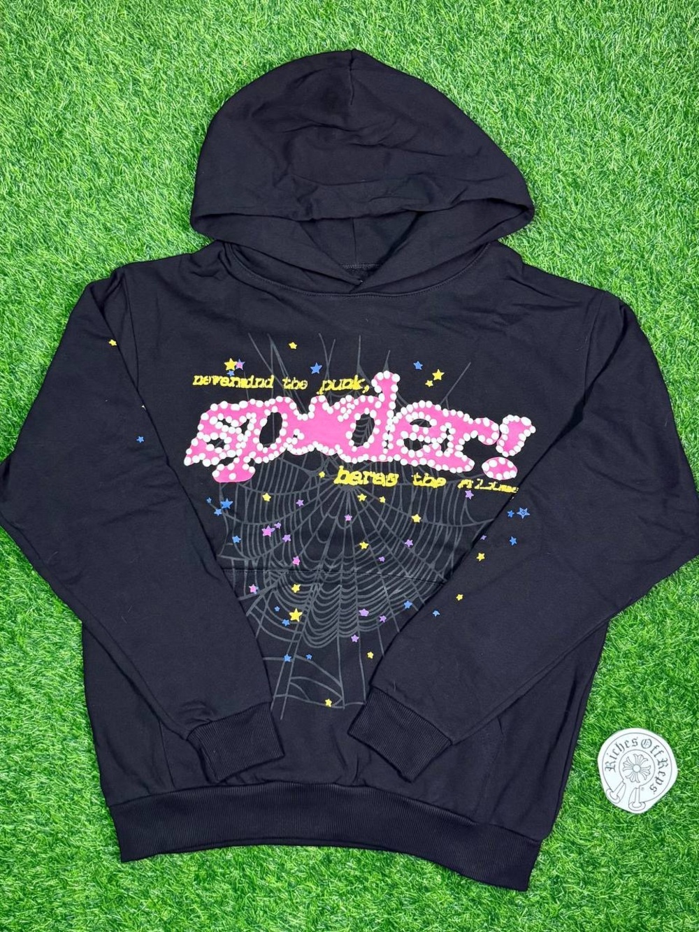 Sp5der P*nk Hoodie Black